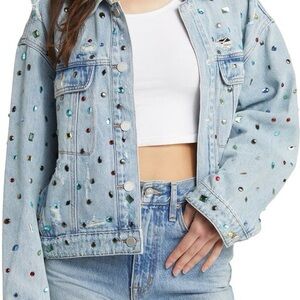 Embellished Light Blue Denim Jacket